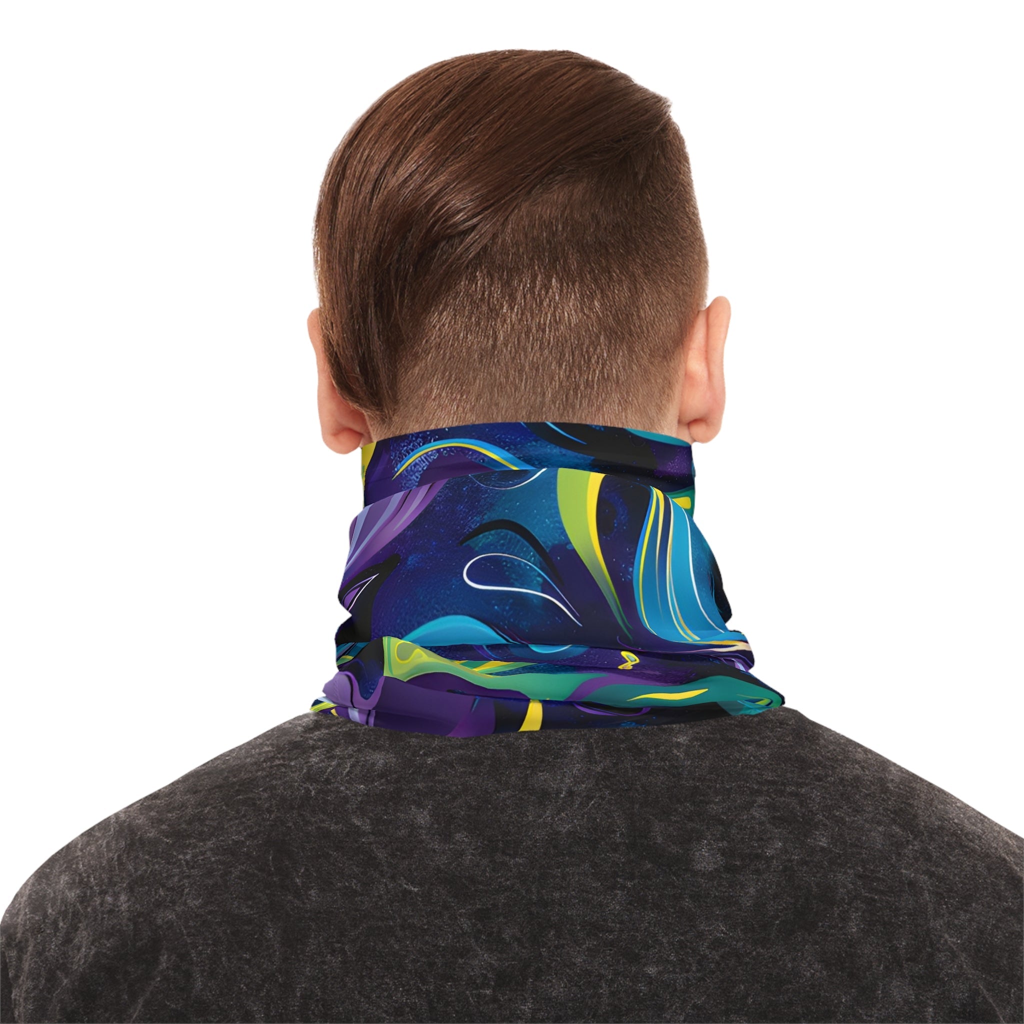 All Over Prints - Psychedelic Turquoise Lightweight Neck Gaiter - Acid Daddy