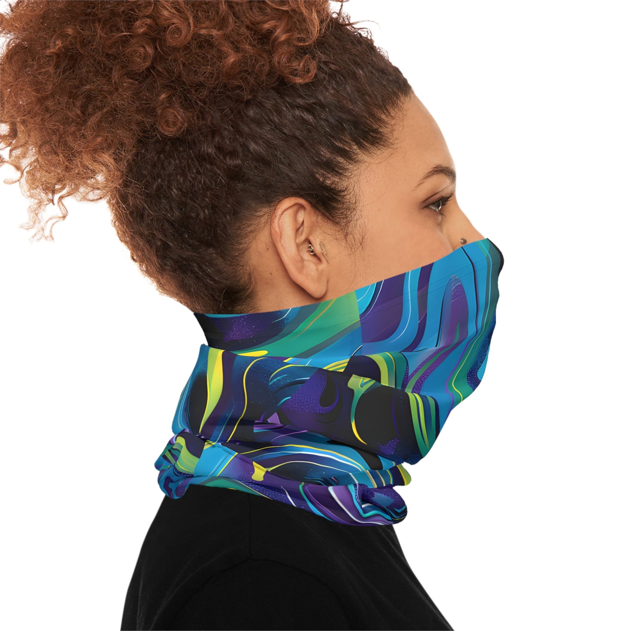 All Over Prints - Psychedelic Turquoise Lightweight Neck Gaiter - Acid Daddy